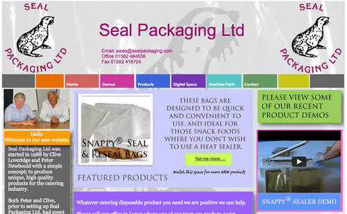 Seal Packaging Ltd - Website designed by Walk in Webshop